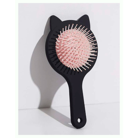 Cat Shaped Hair Brush Kitty Brush Black Pink No Tangle Soft Bristles NEW - Picture 4 of 4